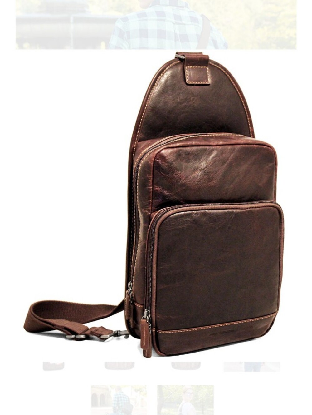 Jack Roger Voyager Sling Brown Leather Crossbody Bag